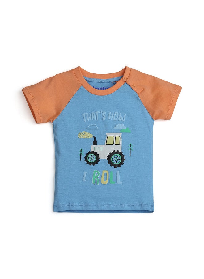 BONTOTS Infant Boys That's How I Roll Printed Organic Cotton T-Shirt and Pants Set - Image 2